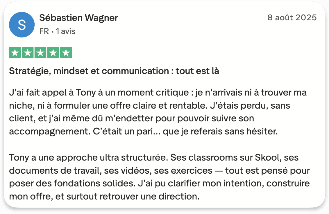 Sébastien Wagner Trustpilot